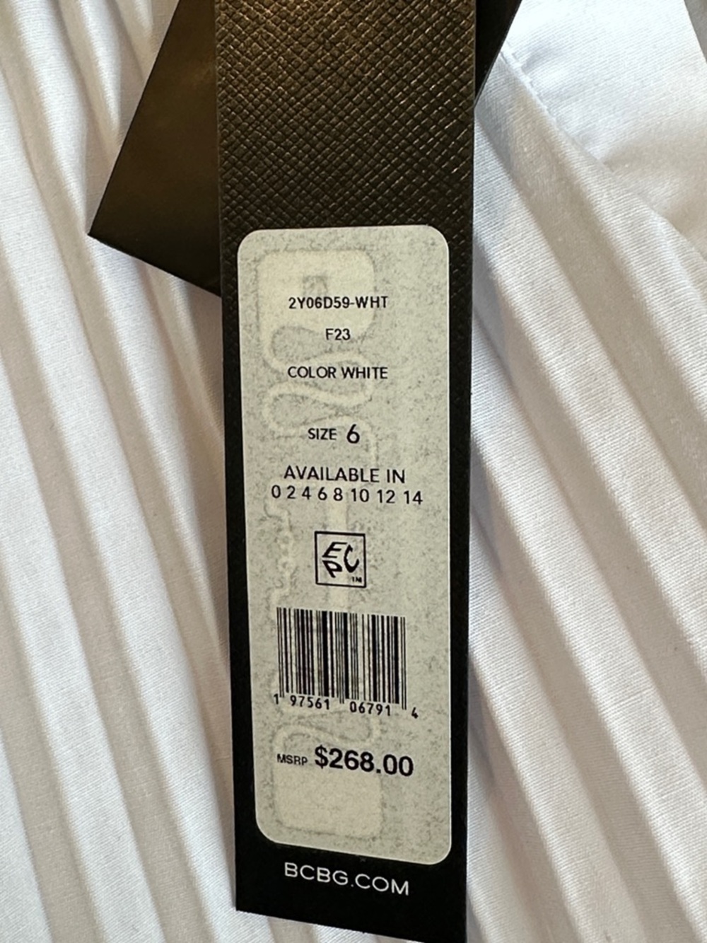 BCBGMaxAzria White Pleated Long Sleeve Tunic Dress - Picture 4 of 5